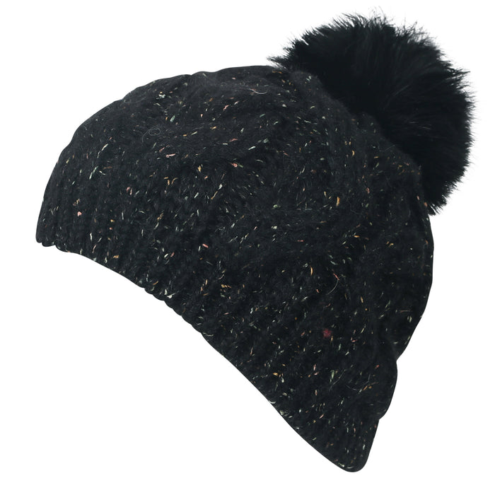 ililily ililily Mixed Color Slouchy Soft Beanie Pompom Ribbed Knit Skully Winter Hat