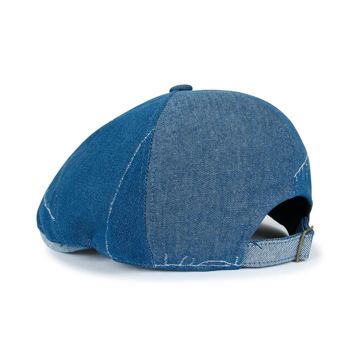 Ililily Ililily Patchwork Denim Cotton Newsboy Hat 6 Panel Cabbie Hunting Flat Cap