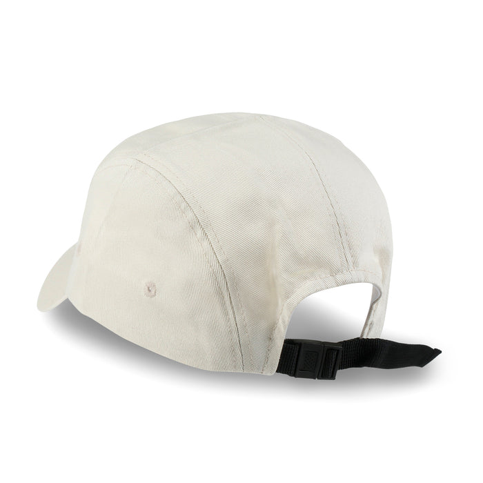 Ililily Ililily Pick Embroidered Panel Camp Hat Solid Color Cotton Flat Brim Cadet Cap