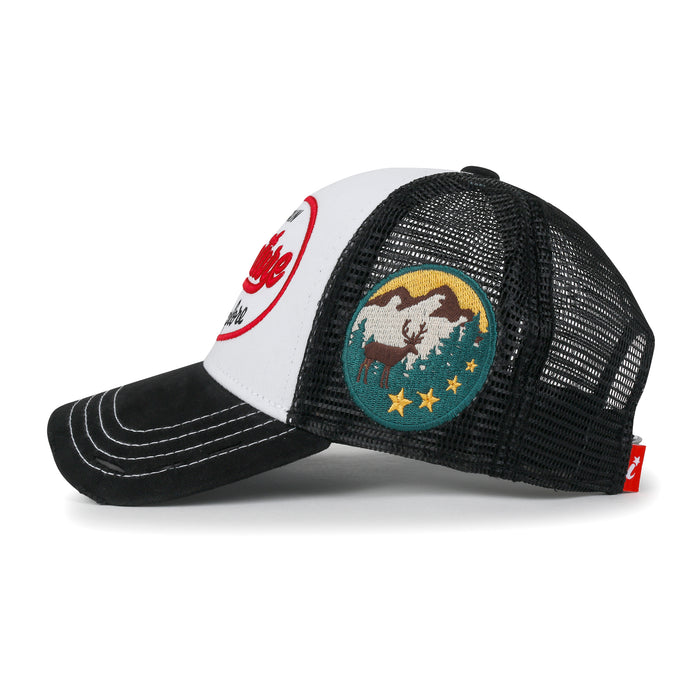 Ililily Ililily PREMIUM Adventure Patch Structured Trucker Hat Distressed Baseball Cap
