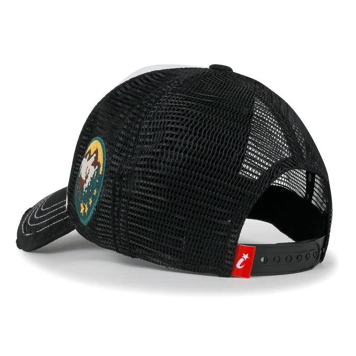 Ililily Ililily PREMIUM Adventure Patch Structured Trucker Hat Distressed Baseball Cap