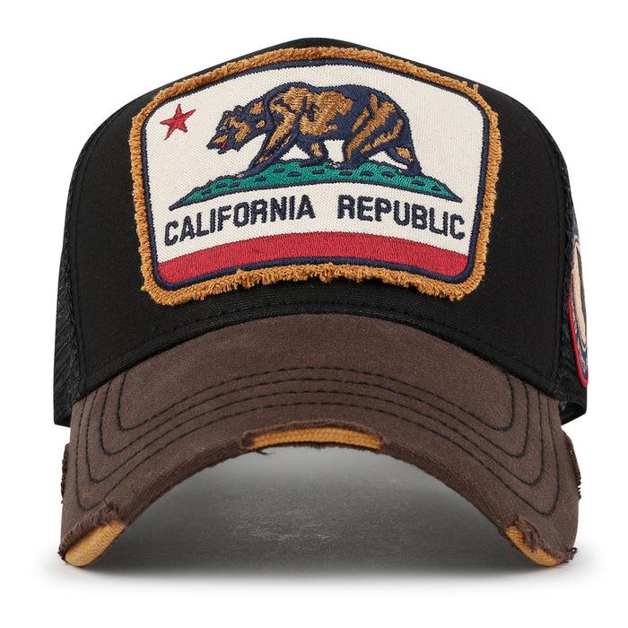 Ililily Ililily PREMIUM California Bear Embroidered Baseball Cap Vintage Trucker Hat