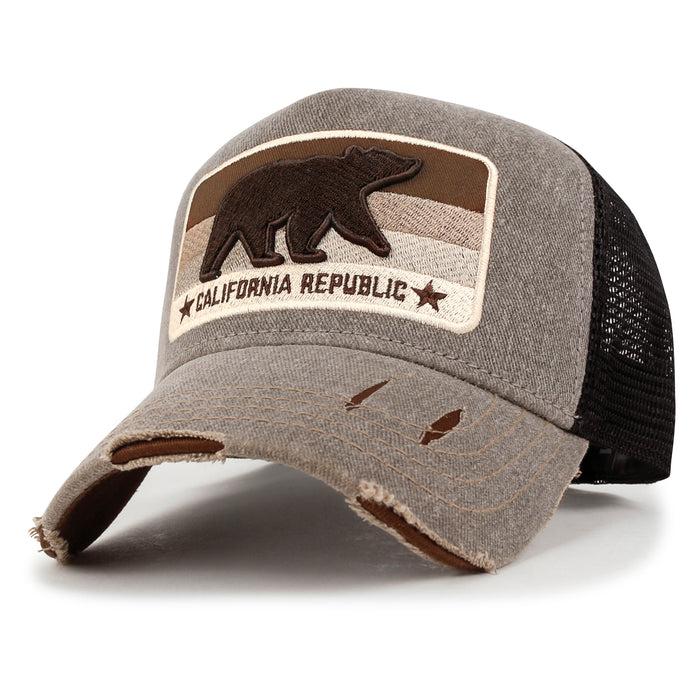 ililily ililily PREMIUM California Bear Embroidered Baseball Cap Vintage Trucker Hat