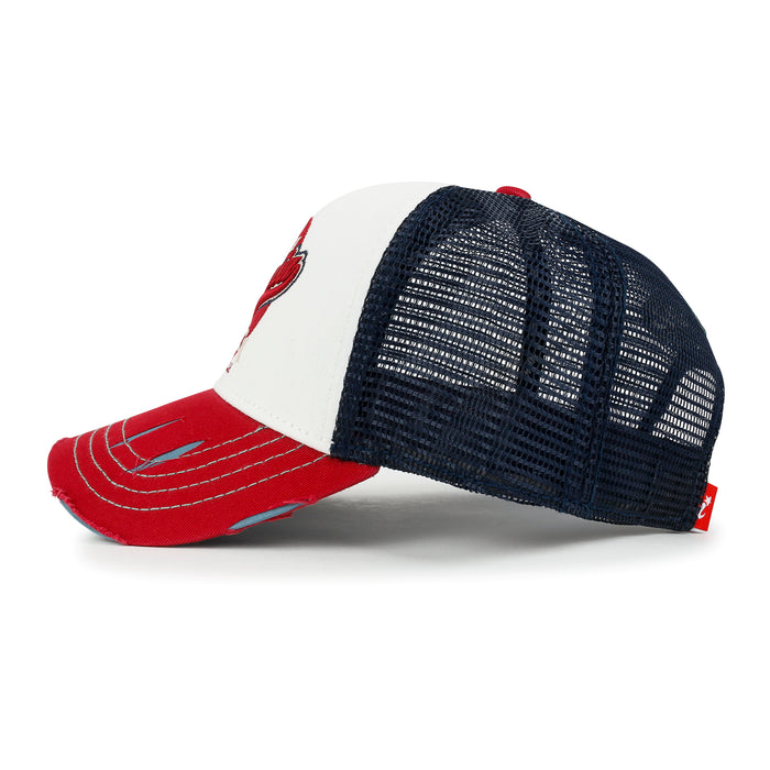 Ililily Ililily PREMIUM California Huntington Round Embroidery Hat Vintage Baseball Cap