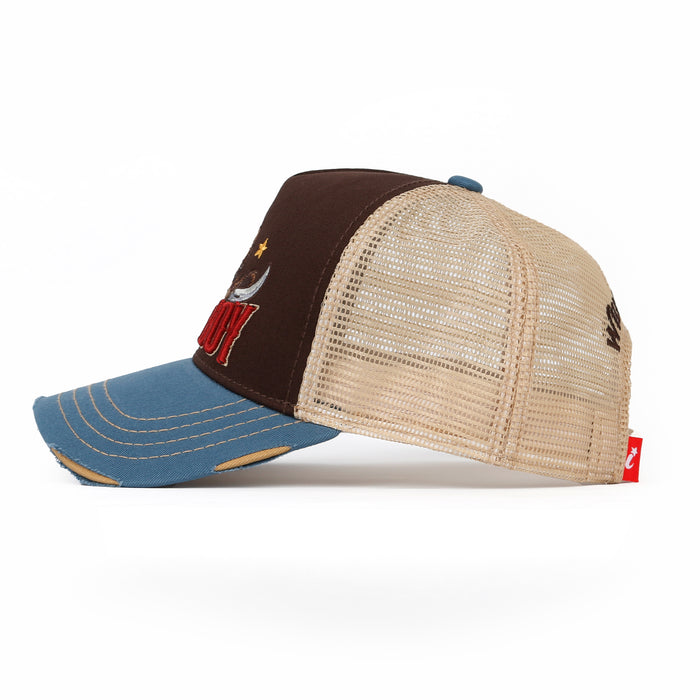 Ililily Ililily PREMIUM Cowboy Wild West Vintage Baseball Cap Structured Trucker Hat