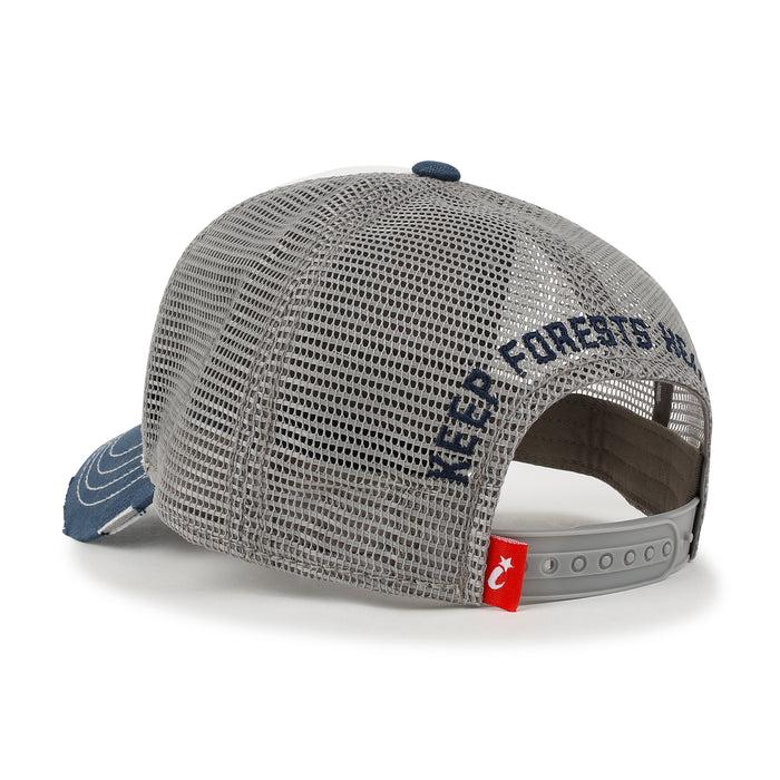 Ililily Ililily PREMIUM Forest Embroidery Cotton Trucker Hat Distressed Baseball Cap