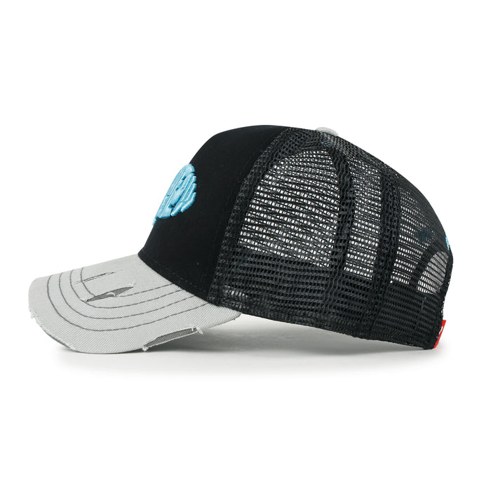 Ililily Ililily PREMIUM Go With The Flow Embroidery Baseball Cap Vintage Trucker Hat