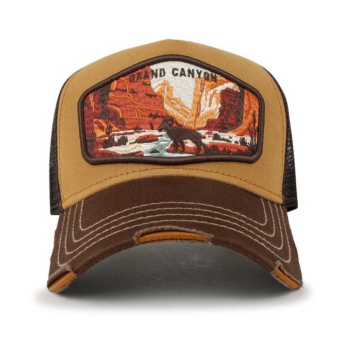 Ililily Ililily Premium Grand Canyon Embroidery Baseball Cap Structured Trucker Hat