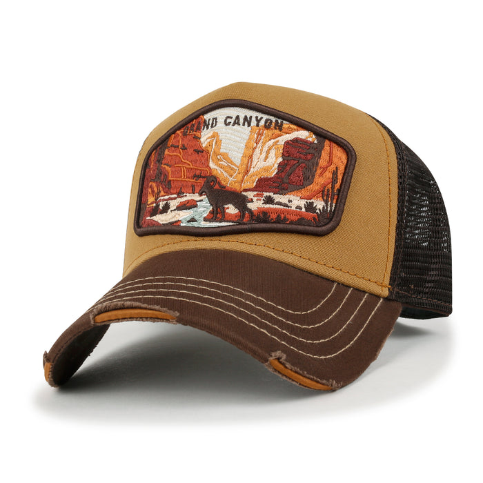 ililily ililily Premium Grand Canyon Embroidery Baseball Cap Structured Trucker Hat
