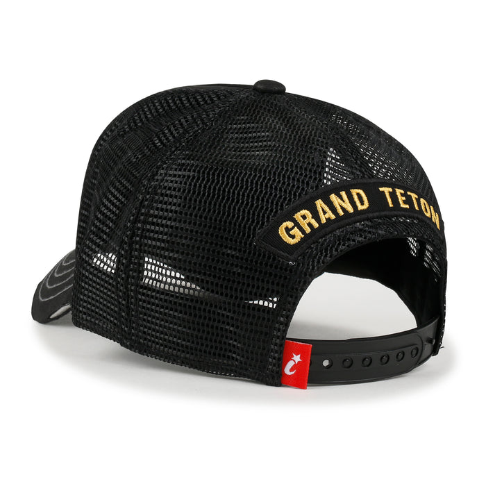 Ililily Ililily Premium Grand Teton Embroidery Baseball Cap Structured Trucker Hat