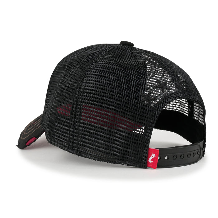 Ililily Ililily PREMIUM Manhattan Wide Embroidery Trucker Hat Vintage Baseball Cap