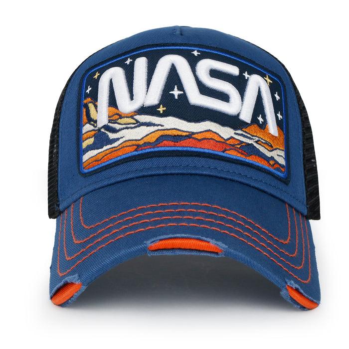 ililily Ililily PREMIUM NASA Mars Mission Embroidered Distressed Trucker Cap