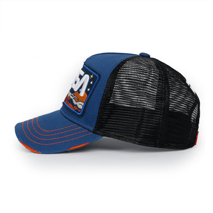ililily Ililily PREMIUM NASA Mars Mission Embroidered Distressed Trucker Cap
