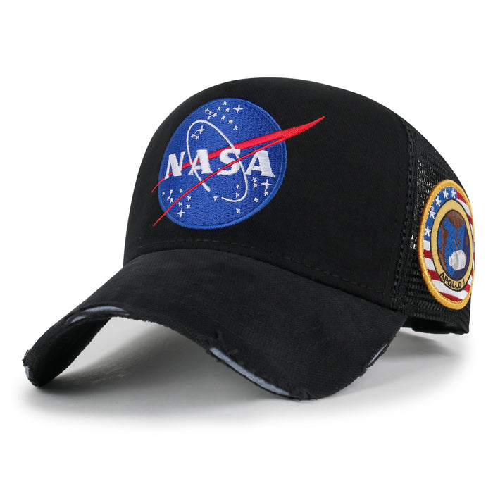 ililily ililily PREMIUM NASA Meatball Logo Embroidery Baseball Cap Apollo 1 Patch Hat M/XL