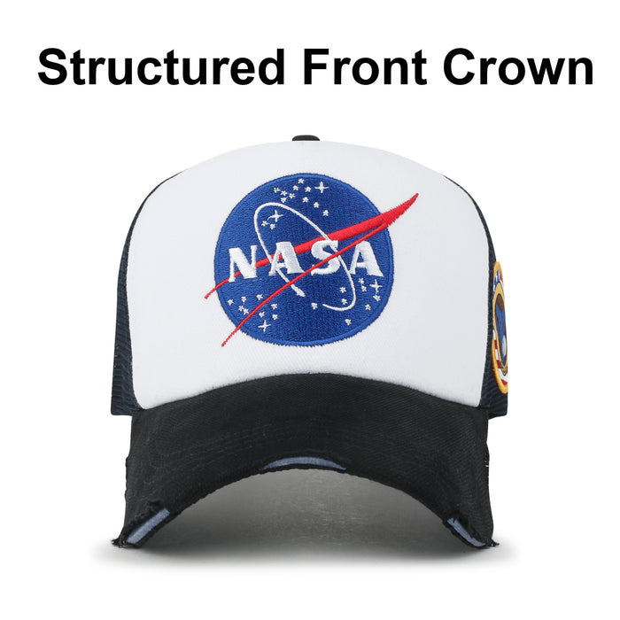 Ililily Ililily PREMIUM NASA Meatball Logo Embroidery Large Baseball Cap Apollo 1 Patch Hat