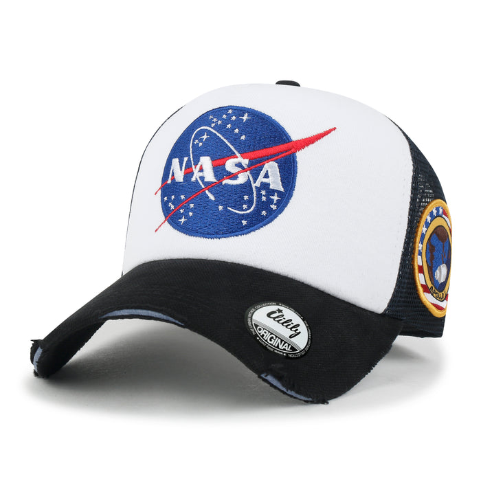 ililily ililily PREMIUM NASA Meatball Logo Embroidery Large Baseball Cap Apollo 1 Patch Hat