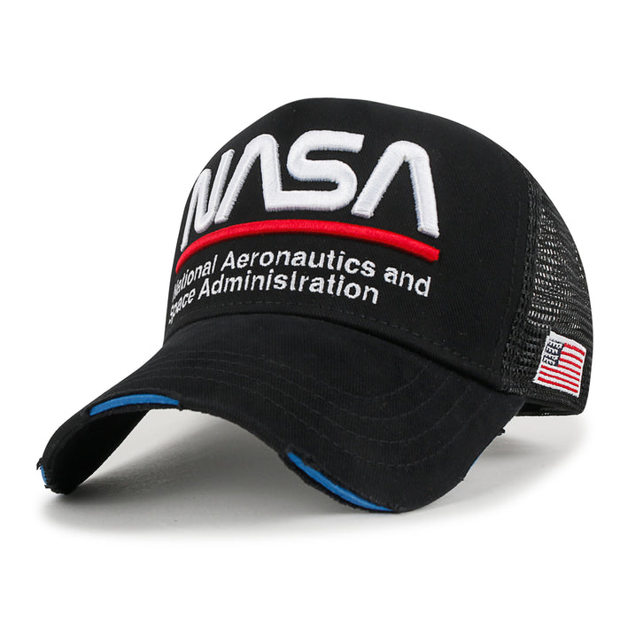 ililily ililily PREMIUM NASA Worm Logo Embroidery Baseball Cap Vintage Trucker Hat
