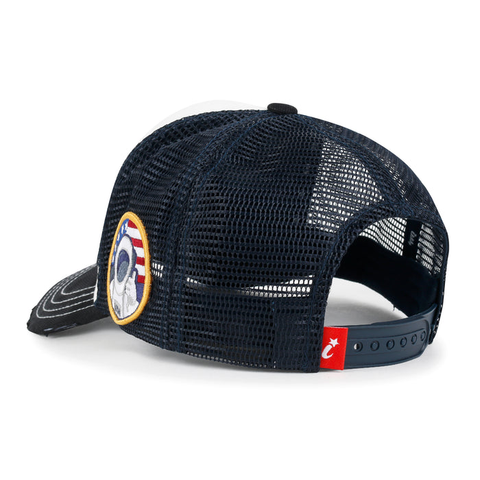 Ililily Ililily PREMIUM NASA Worm Logo Embroidery Structured Baseball Cap Mesh Back Trucker Hat M / XL