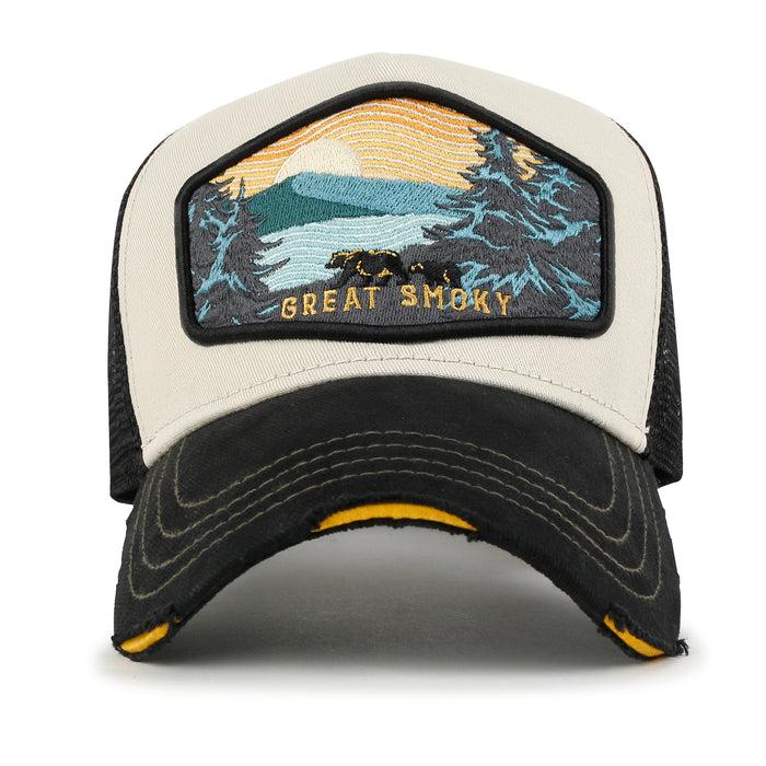 Ililily Ililily PREMIUM National Park Great Smoky Embroidery Baseball Cap Structured Trucker Hat