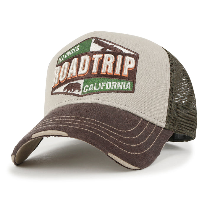 ililily ililily Premium ROAD TRIP Embroidery Hexagon Patch Hat Vintage Baseball Cap