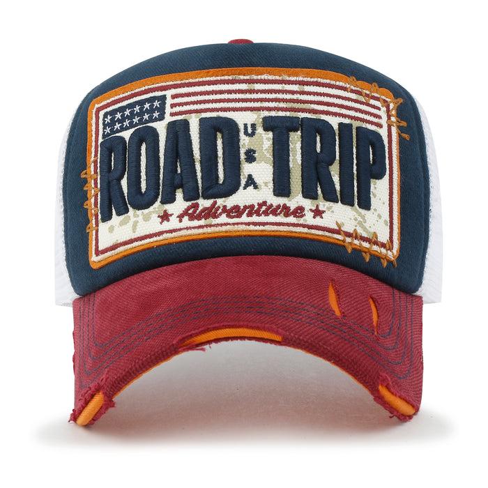 Ililily Ililily PREMIUM ROAD TRIP Large Vintage Distressed Snapback Trucker Hat Baseball Cap