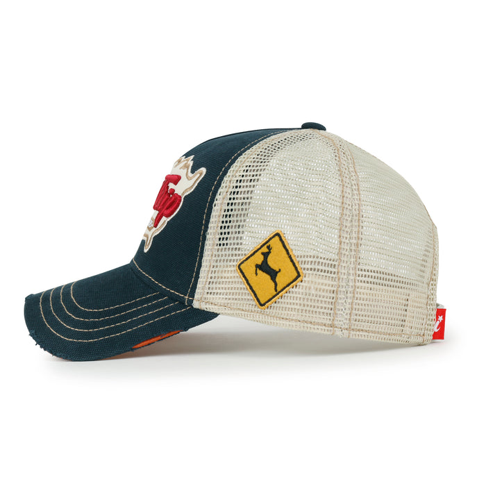 Ililily Ililily Premium ROAD TRIP Map Embroidery Trucker Hat Vintage Style Baseball Cap