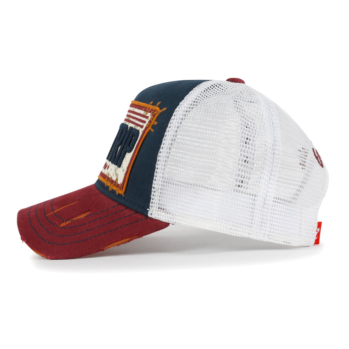 Ililily Ililily PREMIUM ROAD TRIP Vintage Distressed Snapback Trucker Hat Baseball Cap M / XL