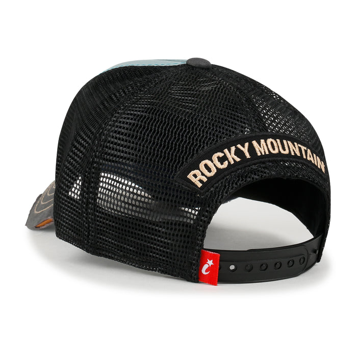 Ililily Ililily Premium Rocky Mountain Embroidery Baseball Cap Structured Trucker Hat