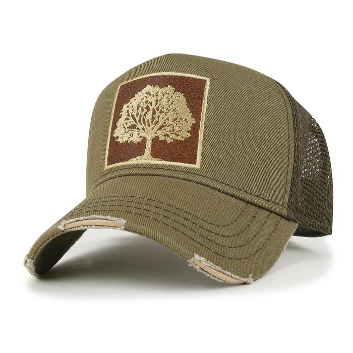 ililily ililily PREMIUM Tree Embroidery Patch Cotton Hat Distressed Baseball Cap