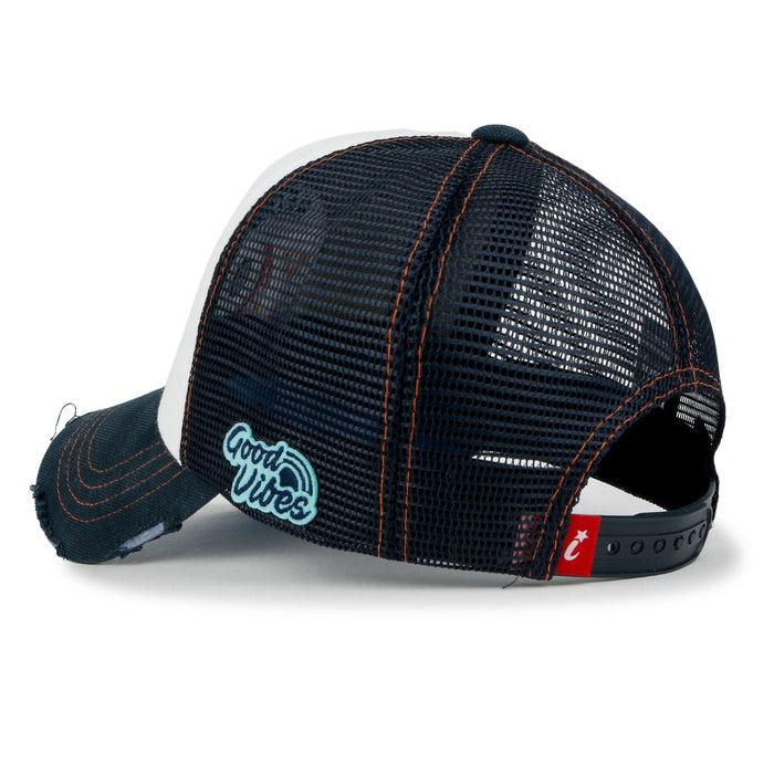 Ililily Ililily Retro Embroidery Baseball Cap Vintage Distressed Cotton Sponge Trucker Hat