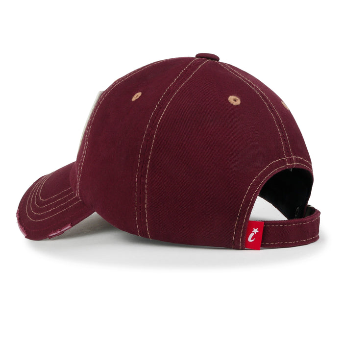 Ililily Ililily Retro Embroidery Baseball Cap Vintage Distressed Cotton Trucker Hat