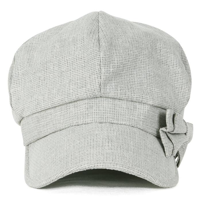 Ililily Ililily Ribbon Trim Cotton Big Apple Newsboy Hat Stretch-fit Flat Cabbie Cap
