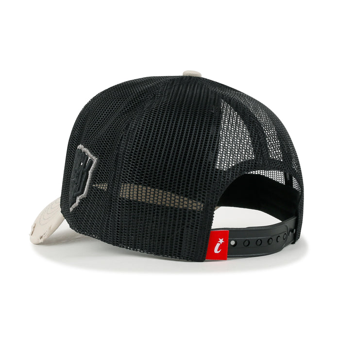 Ililily Ililily Rock & Roll Embroidery Baseball Cap Guitar Pick Vintage Trucker Hat