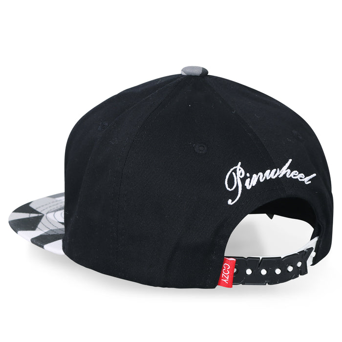 Ililily Ililily Rubber Pinwheel Baseball Cap Mosaic Pattern Flat Bill Snapback Hat