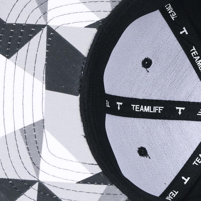 Ililily Ililily Rubber Pinwheel Baseball Cap Mosaic Pattern Flat Bill Snapback Hat