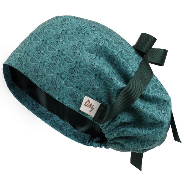 Ililily Ililily Satin Lined Cute Scrub Cap With Ponytail Ribbon