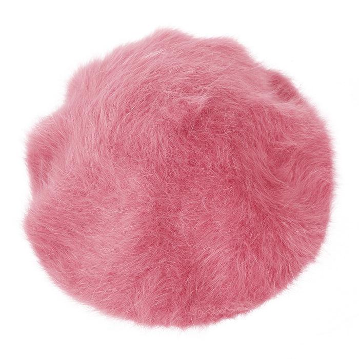 Ililily Ililily Solid Color Angora French Beret Furry Artist Flat Winter Hat