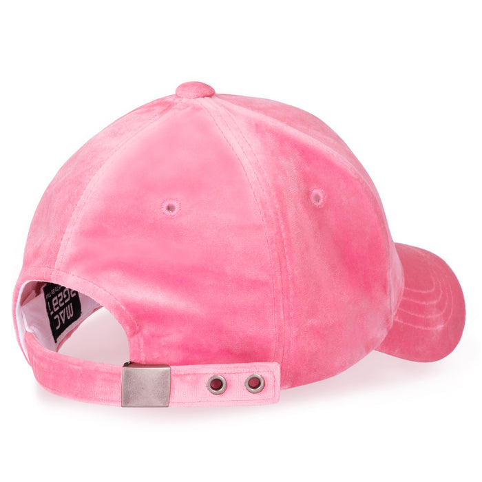 Ililily Ililily Solid Color Baseball Cap Strapback Velour Adjustable Casual Trucker Hat