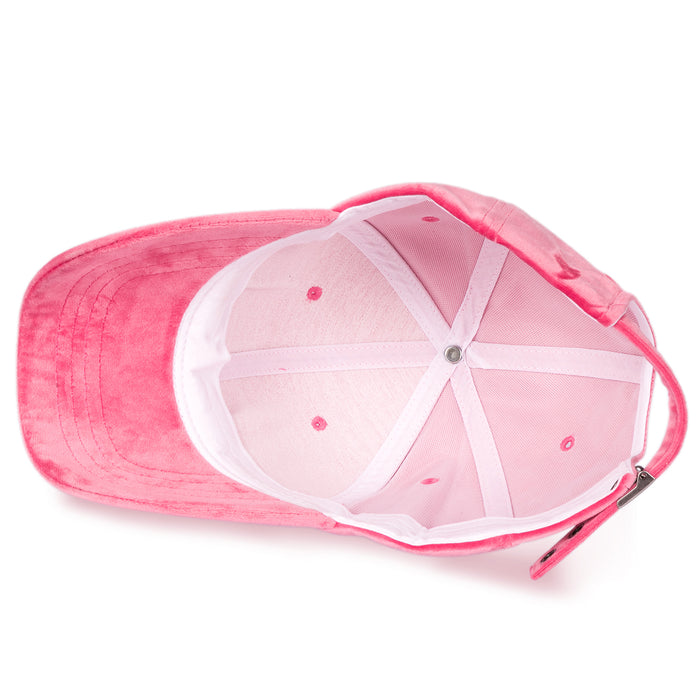 Ililily Ililily Solid Color Baseball Cap Strapback Velour Adjustable Casual Trucker Hat