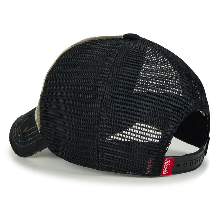 Ililily Ililily Solid Color Vintage Distressed Mesh Blank Trucker Hat Baseball Cap