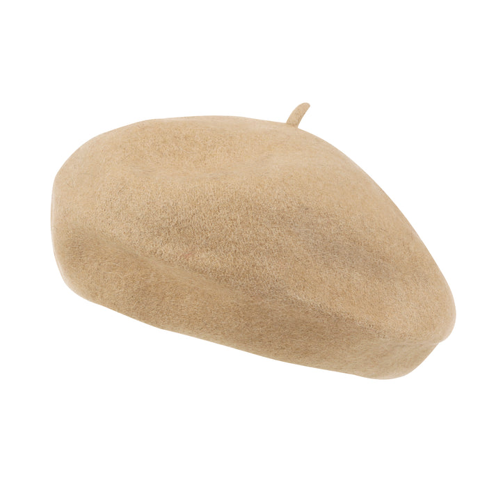 Ililily Ililily Solid Color Wool Blended French Beret Artist Flat Warm Winter Hat