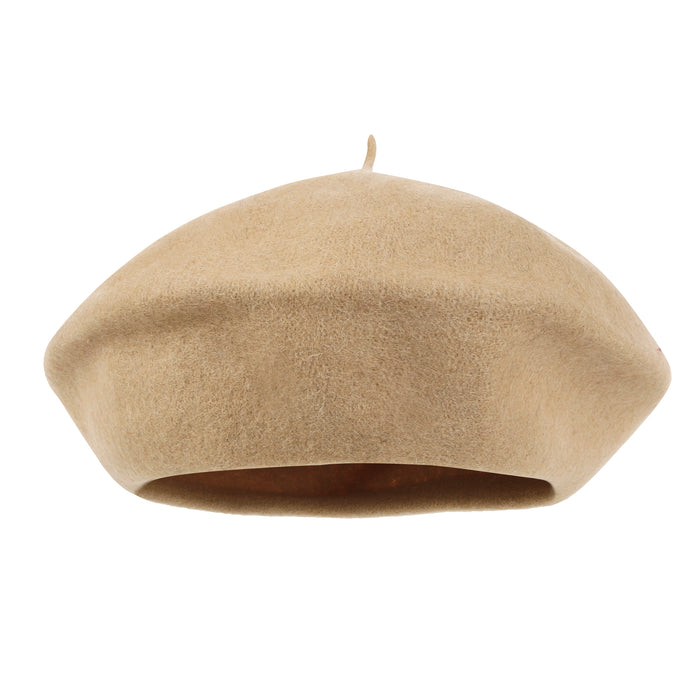 Ililily Ililily Solid Color Wool Blended French Beret Artist Flat Warm Winter Hat