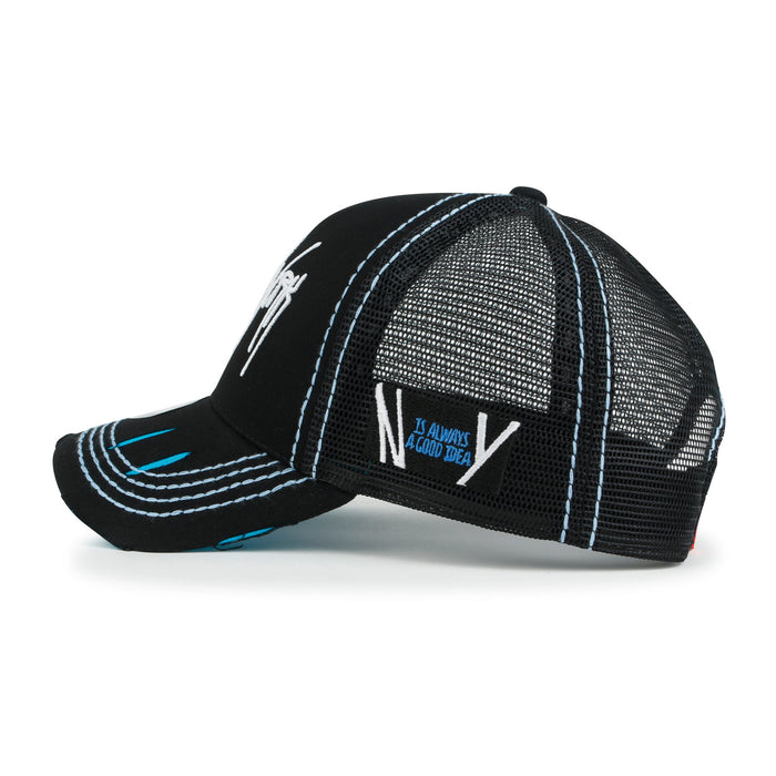 Ililily Ililily State Embroidered Baseball Cap Colorful Stitch Mesh Trucker Hat