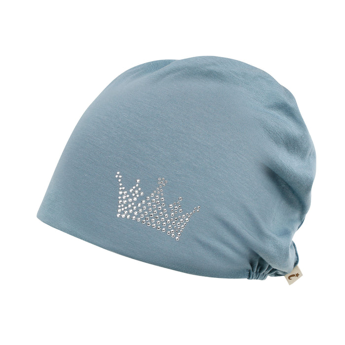 Ililily Ililily Tencel Lyocell Crown Rhinestone Chemo Beanie Ultra Soft Head Sleep Hat