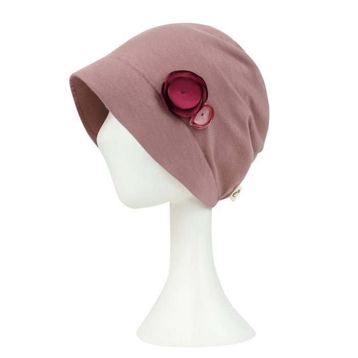 Ililily Ililily TENCEL™Lyocell Flower Trim Beanie Soft Touch Stretchable Classic Hat