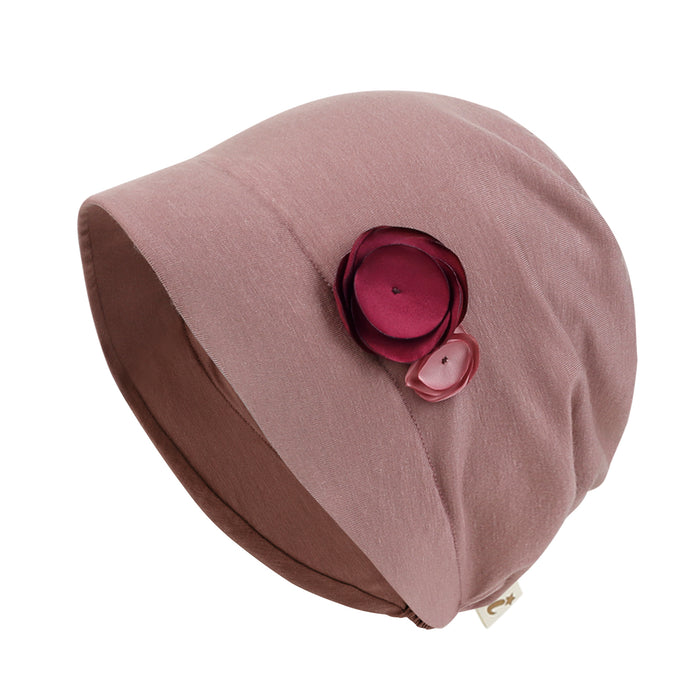 ililily ililily TENCEL™Lyocell Flower Trim Beanie Soft Touch Stretchable Classic Hat