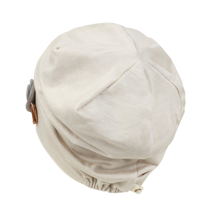 Ililily Ililily TENCEL™Lyocell Flower Trim Beanie Ultra Soft Stretchable Head Cover Hat