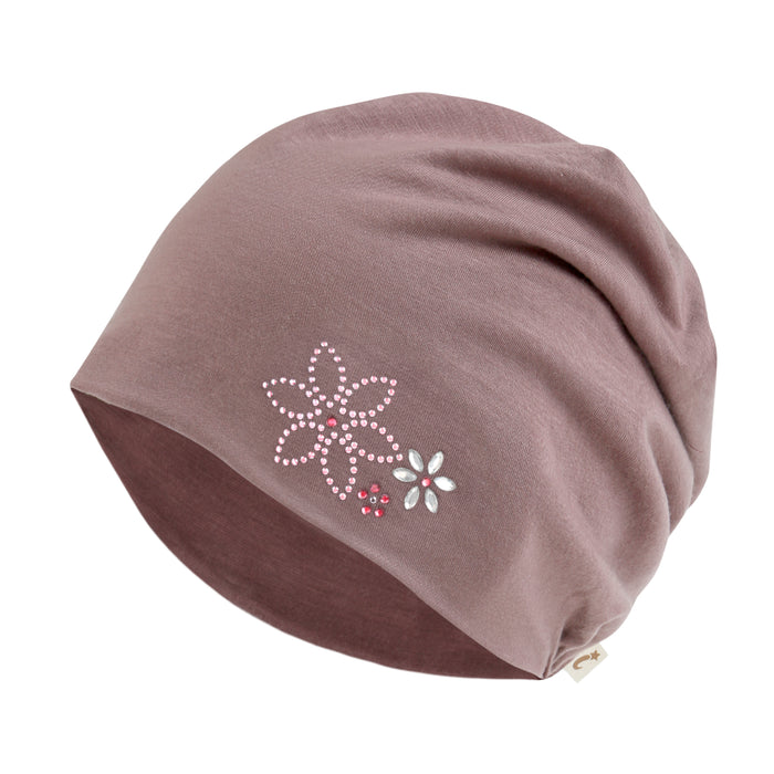 ililily ililily TENCEL™Lyocell Rhinestone Chemo Beanie Ultra Soft Head Cover Sleep Hat