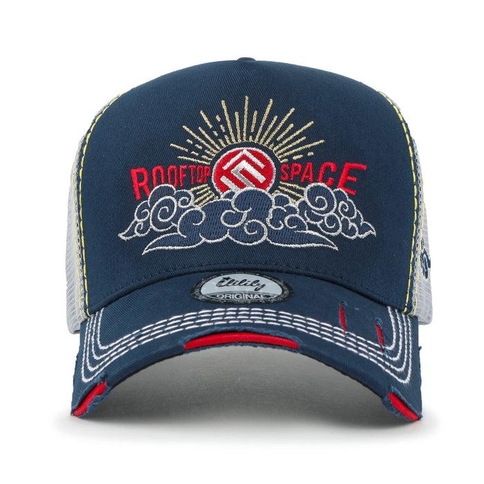 Ililily Ililily Time To Embroidered Baseball Cap Colorful Stitch Mesh Trucker Hat