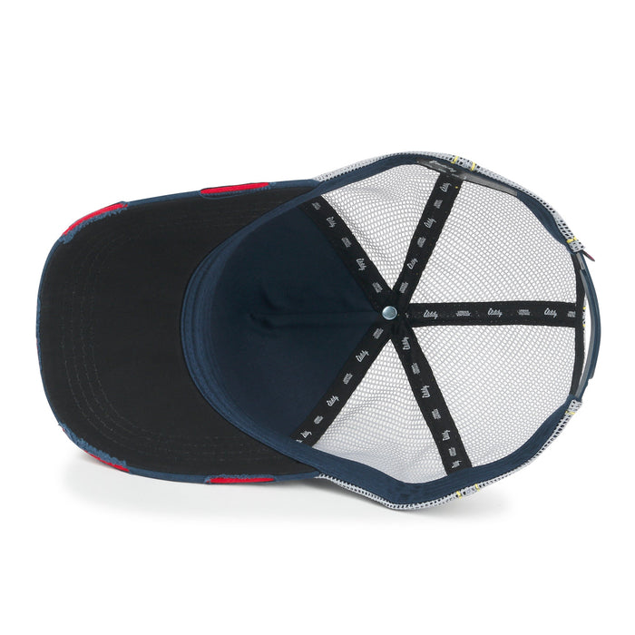 Ililily Ililily Time To Embroidered Baseball Cap Colorful Stitch Mesh Trucker Hat